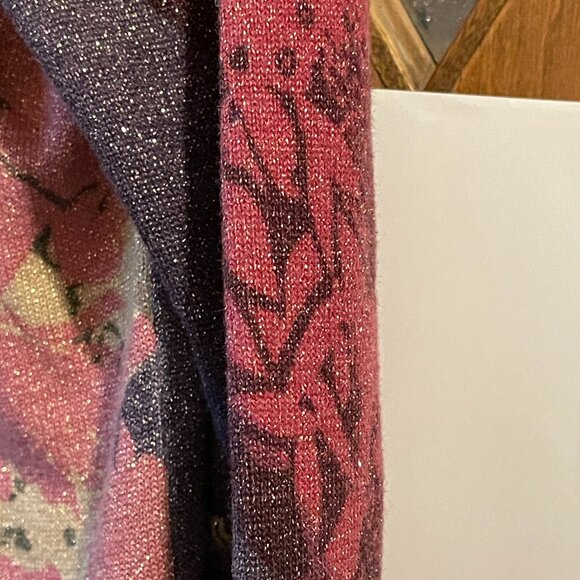 VINTAGE KORET Multicolor & Gold Weave Cardigan Sweater. Oh wow, is this pretty! - Picture 3 of 16